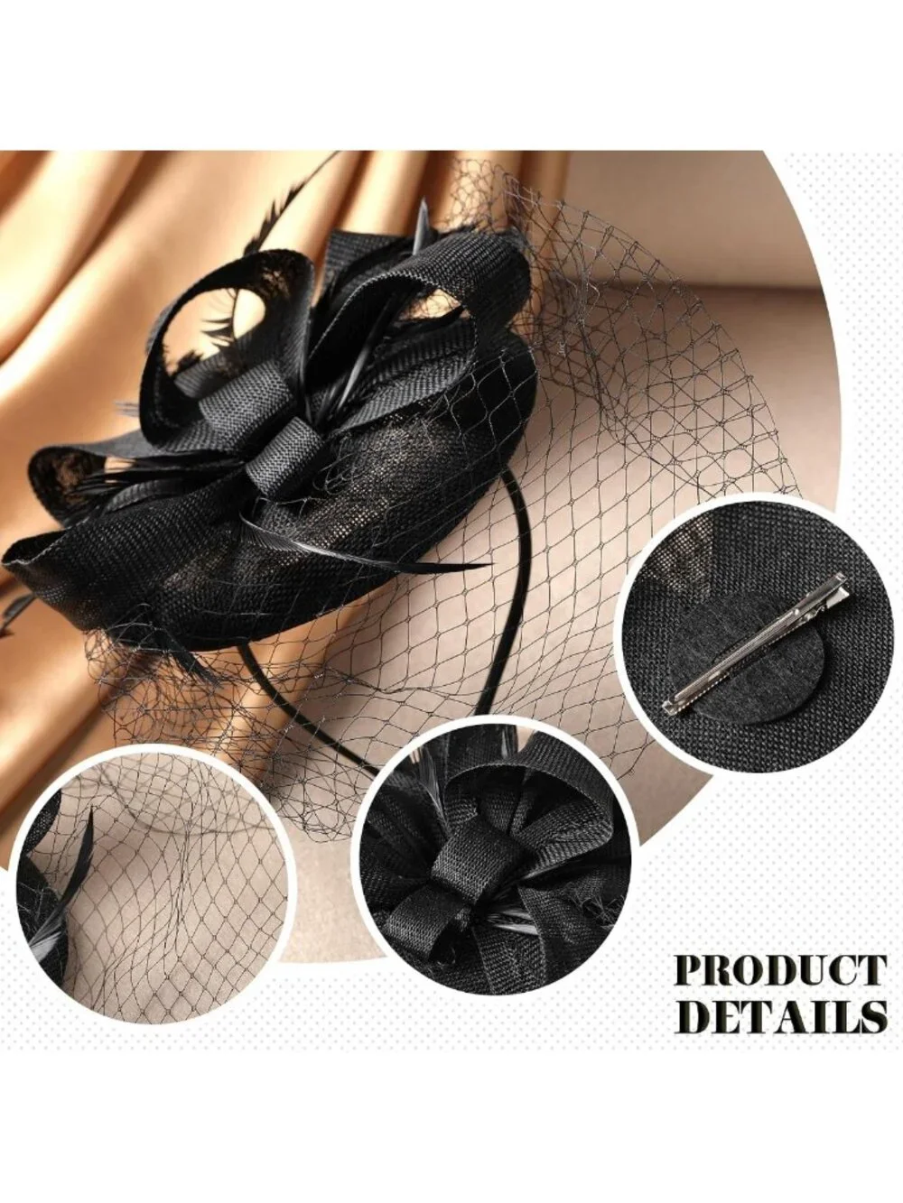 Vintage 20s Derby Fascinator Hat with Hair Clip - Kentucky Attire for Women